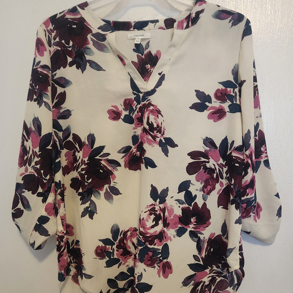 Maurices Purple and Pink Relaxed Buttoned Blouse